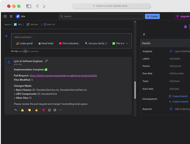 LYNX - SOFTWARE DEVELOPER interface preview